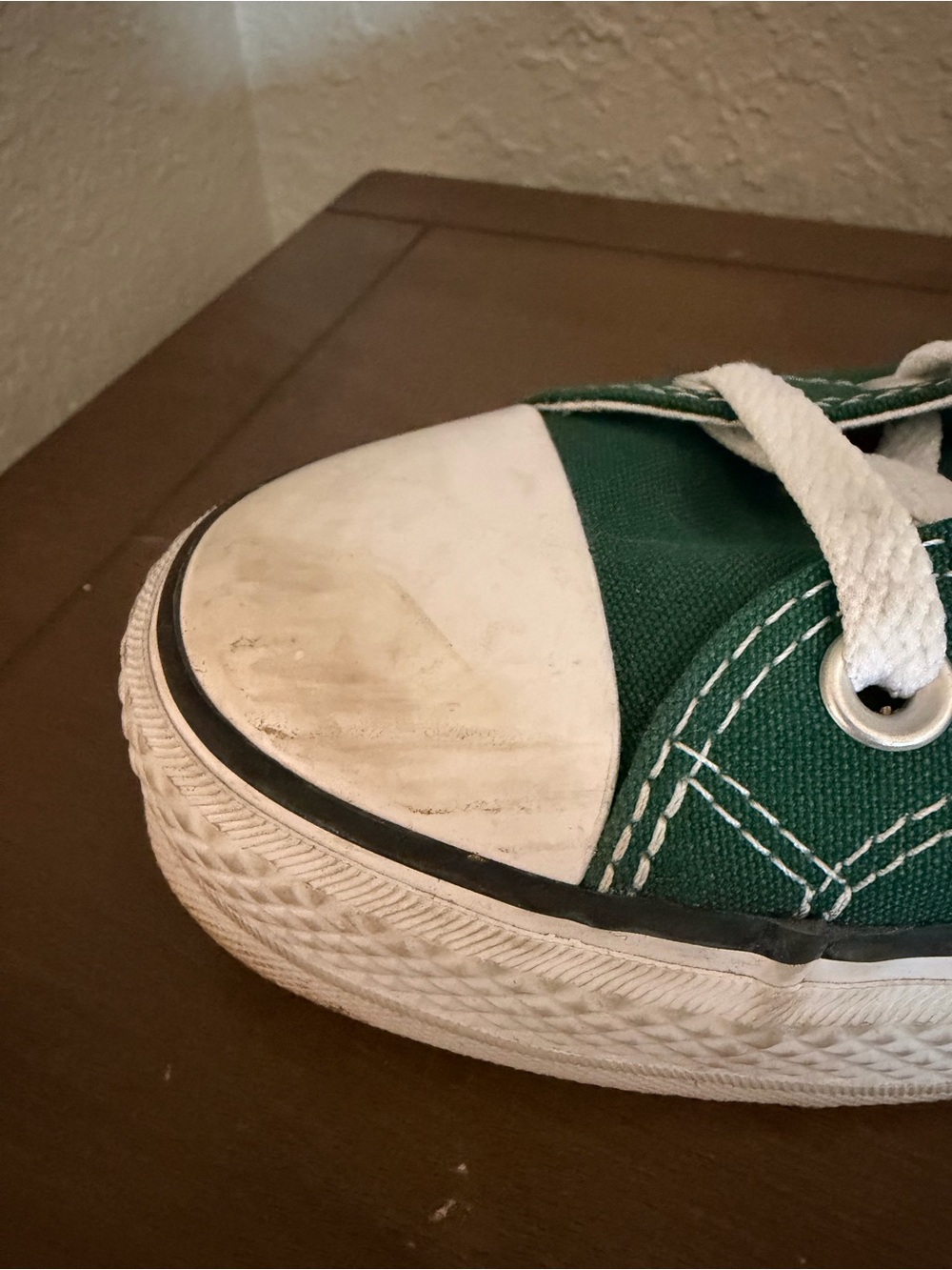 Converse Green High Top Canvas Sneakers with White Accents - Picture 11 of 12